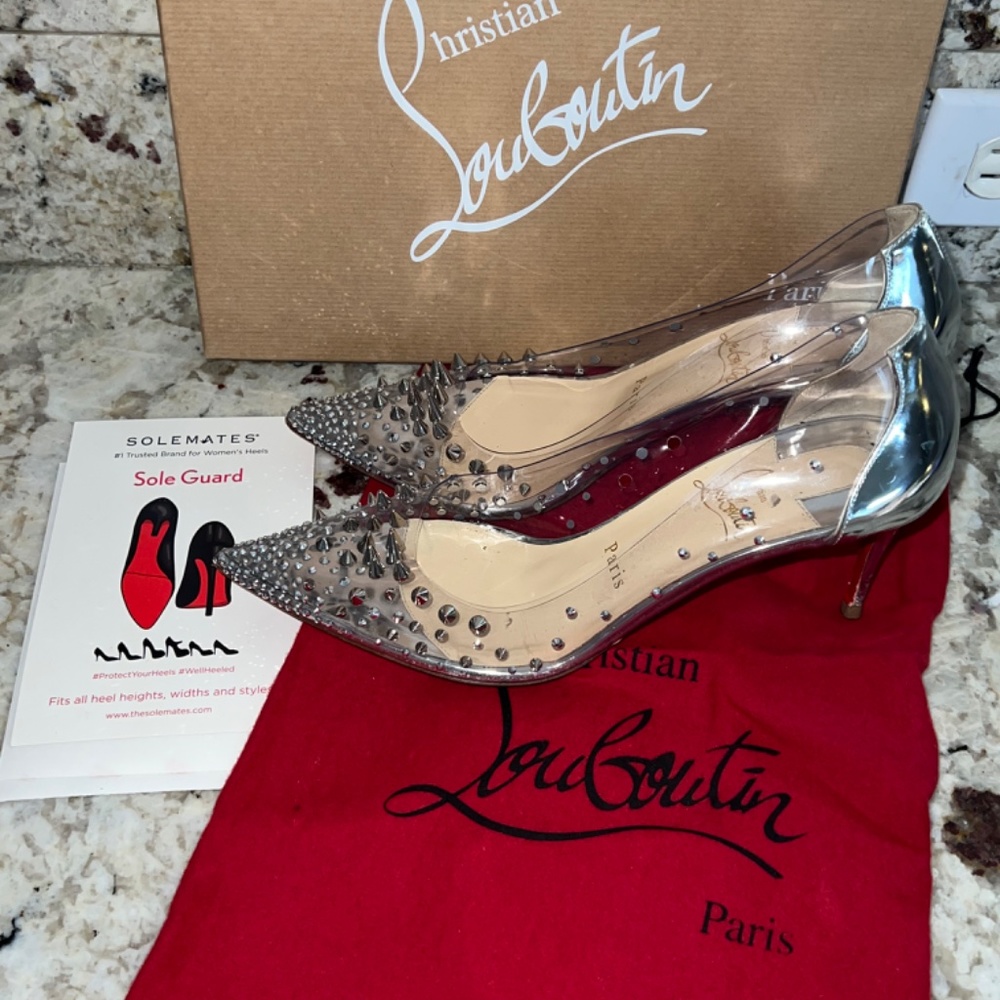 Christian Louboutin silver Grotika High heels wedding - Picture 2 of 11
